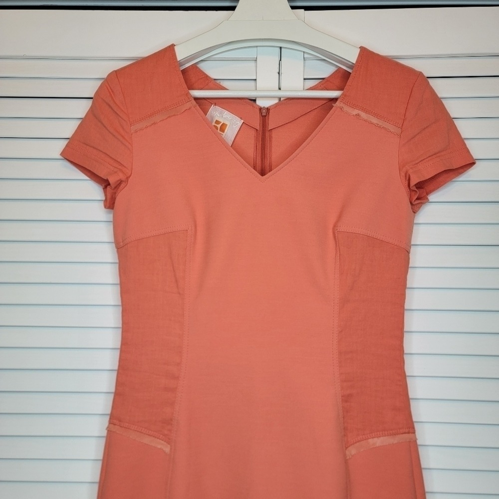VTG HUGO BOSS‎ Short Sleeve Sheath Dress Sz 2 Orange Business Casual Old Money - Picture 4 of 13